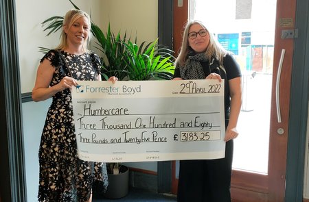 Regional accountancy firm delighted with fundraising efforts for Humbercare