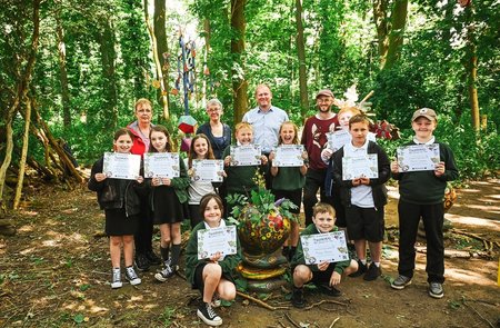 Hessle students celebrate 10 years of art at woodland trail 
