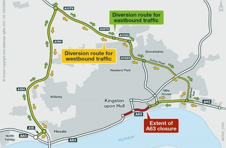 Drivers advised of overnight closures and a full weekend closure on A63 Castle Street scheme