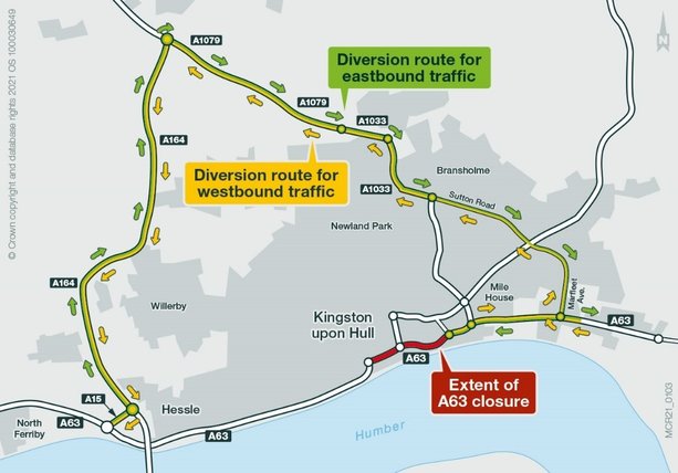 Drivers advised of overnight closures and a full weekend closure on A63 Castle Street scheme